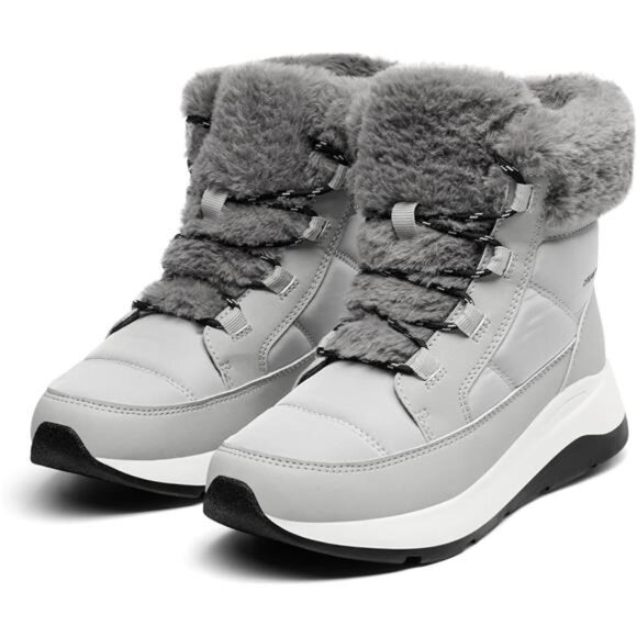 Women's Winter Snow Boots, Faux Fur Waterproof Ankle Booties, - Picture 4 of 6